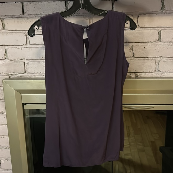 St. John Couture Purple Sleeveless Silk Blouse - Picture 5 of 5
